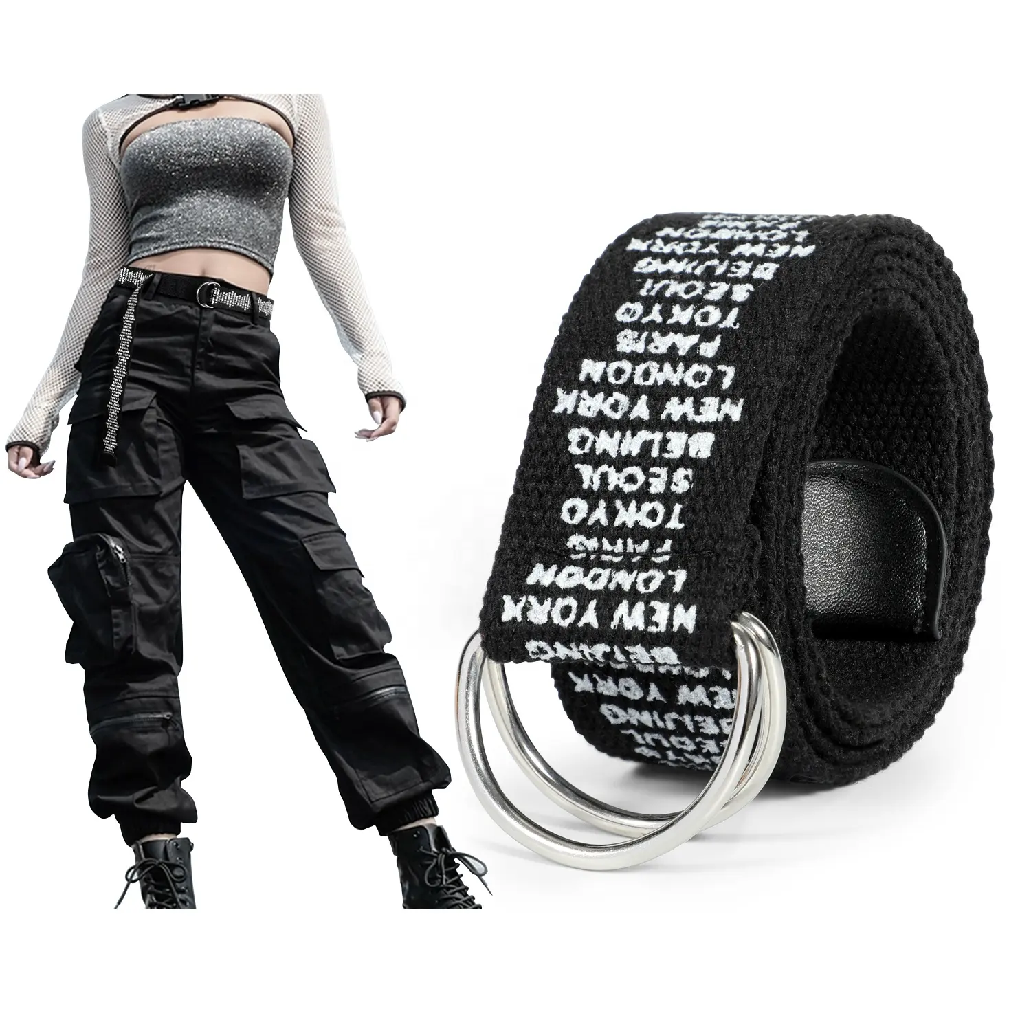 Uomo donna cintura in tessuto elastico elastico Outdoor Fashion Hip Pop sport cintura in tela traspirante pantaloni Jeans cintura da donna