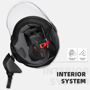 <span class=keywords><strong>Cascos</strong></span> <span class=keywords><strong>de</strong></span> Motocicleta con Doble Visera Aprobados por el DOT, Casco <span class=keywords><strong>de</strong></span> Motocicleta Abierto 3/4 para Hombres y Mujeres Adultos - Product Image 3