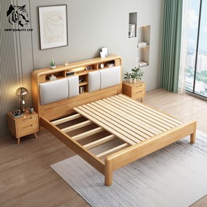 Muebles de dormitorio de diseño moderno, cama tapizada de madera, fabricada en fábrica, precio bajo, personalizable, nuevo estilo, gran stock, lista para enviar. - Product Image 2