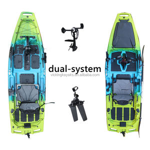 Kayak modulaire à hélice de 9 pieds pour 1 personne, canoë de mer pour la pêche, bateau en plastique HDPE, kajak avec moteur - Product Image 2