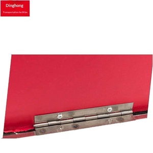 Support de signalisation vertical rouge en acier inoxydable avec éclairage intégré - Product Image 4