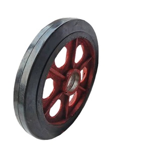 Rueda giratoria de alta resistencia de caucho con freno, amortiguación de resorte, rueda para carrito de transporte de 5, 8 y 16 pulgadas - Product Image 4