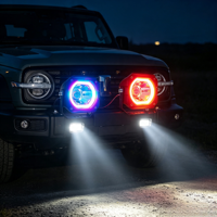 Nouveaux feux de jour LED RGW de 4 pouces, feux de travail, feux antibrouillard, feux de conduite tout-terrain, feux de voiture avec commande par application, 6000 lumens, 60W