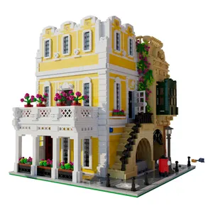 골드모크 스트리트 뷰 모듈러 팰리스 MOC-122357 피렌체 궁전 교육 빌딩 블록 레스토랑 벽돌 장난감
