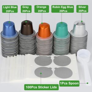 100 Cápsulas de Aluminio Desechables y Reutilizables para Café, Cápsulas para Espresso con Tapas Adhesivas y Sellos - Product Image 3
