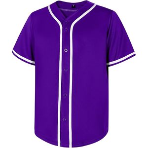 Babyhealthy Mens <b>Baseball</b> Jersey Button Down Plain Sports Tee Breathable Active Wear - Product Image 1