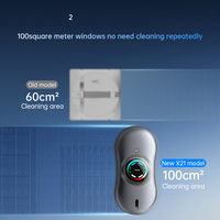 Nouveau design Robot de nettoyage de vitres intelligent à affichage LED électrique Télécommande Moteur sans balais 3 modes de nettoyage Entièrement automatique