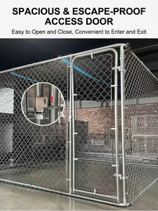 Outdoor Galvanized Steel Wire <b>Dog</b> Kennel Rectangle Lockable Pet Cage for Large <b>Dogs</b> Stable Simple Design All Seasons Use - Product Image 5
