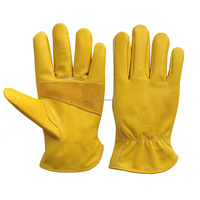 Gants de travail en cuir de vachette robustes sur mesure, à doigts entiers, antidérapants et résistants à l'usure pour la construction et le jardinage