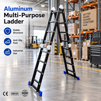 Échelle en aluminium multifonctionnelle, échelle pliante en aluminium avec pieds antidérapants pour l'entretien des entrepôts industriels