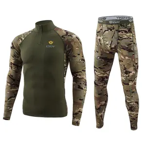 Custom Logo Super Stretchy Anti-Static Outdoor Tactical Underwear Set Winter Long Johns Thermal Underwear For Man
