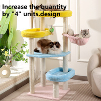 Árbol rascador grande para gatos con plataforma de felpa, hamaca y poste de sisal, mueble para mascotas de interior, color personalizado, venta al por mayor OEM