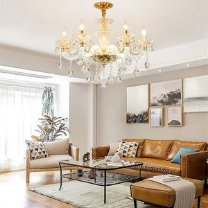 Indoor Lighting <b>Chandelier</b> Dinning <b>Room</b> European Custom Ceiling cognac Candle Crystal <b>Chandeliers</b> - Product Image 3