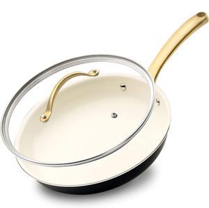 Modern Non-Stick Ceramic Coated Aluminum Frying <b>Pan</b> with Stainless Steel Handle Induction Ready Cookware for Home Cooking - Product Image 1