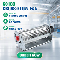 Ventilateur tangentiel à flux croisé 60180, pales en aluminium, EC 220V DC 12V/24V, personnalisable OEM, pour four à vapeur et poêle à bois