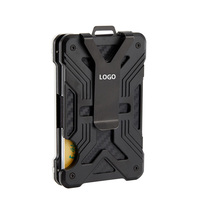 Dompet pemblokir uang logam, dompet logam kualitas tinggi pemblokir RFID, dompet tempat kartu kredit aluminium dengan saku ID