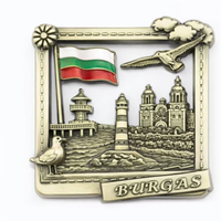 Magnet Kulkas 3D Logam Suvenir Bulgaria Burgas yang Dapat Disesuaikan