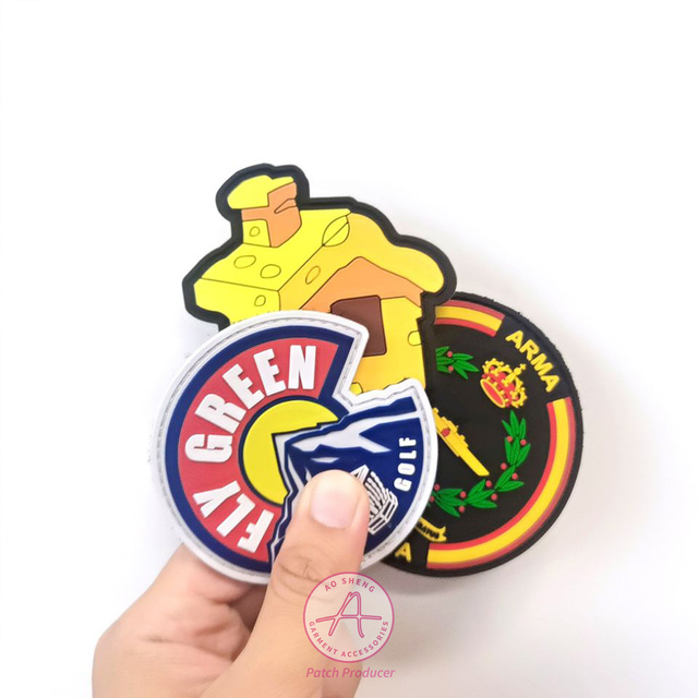 Hot Selling Product 3M Sticker Rubber Patch for Garment Accessory 3D and 2D Pvc Rubber Patch Bags Decoration