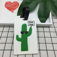 Étiquettes de bagages en PVC souple fabriquées par le fabricant, style cactus, personnalisables