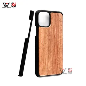 Funda de teléfono con tallado de madera de bambú, cubierta trasera dura a prueba de golpes para iphone 12 13 14 X