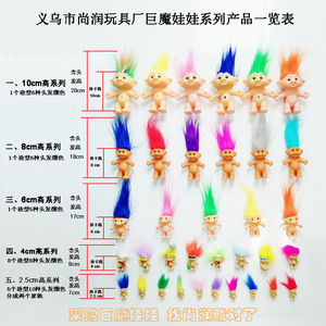 Jouets de poupées troll, figurines moulées par injection de 3 cm, mini objets de collection mignons pour enfants et adultes, décoration rétro unisexe pour la maison - Product Image 5