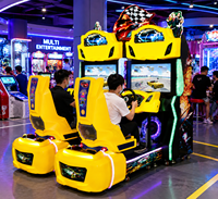 LECHUANG Machine de jeu d'arcade de course automobile en métal, configuration complète avec simulateur de volant, pour centre de divertissement intérieur