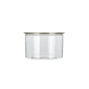 Transparent Jar Plastic Jar Manufacturer Wholesale 35/54g 400ml Transparent PET Dessert Containers With Lids Cake Plastic Jar With Lids