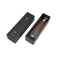 Boîte cadeau en carton rigide noir personnalisée avec fenêtre de présentation à l'avant pour l'emballage des spiritueux