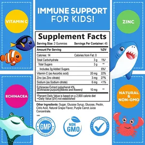 Suppléments immunitaires booster de bonne qualité à bon prix Compléments alimentaires pour l'énergie Gommes immunitaires pour le système immunitaire des enfants