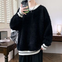 Pull-over homme col rond, style hiver, ample et épais, chaud, pour jeunes et étudiants, tendance mode.
