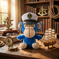Peluche singe de dessin animé personnalisée de haute qualité avec logo de marque, jouet en peluche rembourré en coton PP, unisexe, promotionnel pour entreprises