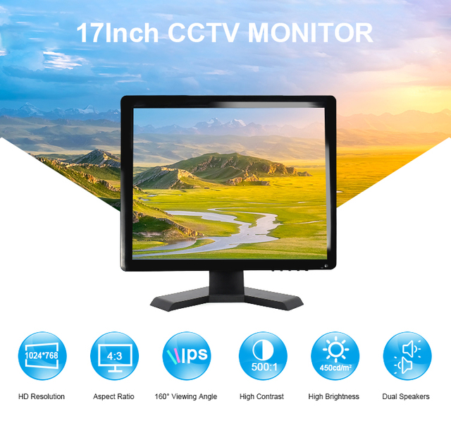 Industrial Grade 17 Inch 4:3 AU Panel TFT LCD Monitor 1280*1024 High Brightness 500:1 Contrast Factory Direct Price