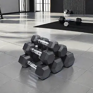 Vendas diretas da fábrica mais vendidas, hexagonais pretos Mancuernas Dumbell, especificações baratas para academia, exercícios de fitness