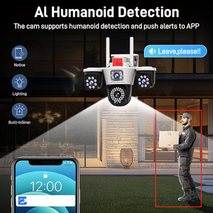 Caméra de sécurité avec 3 objectifs <span class=keywords><strong>Wifi</strong></span> 4G en 1 système de caméra de sécurité extérieure sans fil Cctv pour la surveillance de magasin d'usine à domicile - Product Image 6
