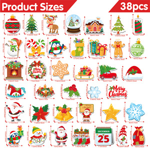 Autocollants magnétiques de Noël ShengBaiNa pour réfrigérateur - <span class=keywords><strong>Arbre</strong></span> de Noël amovible avec motif Père Noël et rennes pour surfaces métalliques - Product Image 4