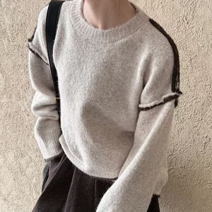 Le plus populaire en 2025 pull femme décontracté couleur unie pull quotidien mode col rond pull doux pour les femmes - Product Image 5