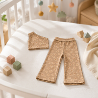 Ensemble pull et pantalon cloche à imprimé personnalisé pour bébés filles, vente en gros usine B2B