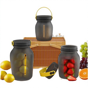 Kitchen Food <b>Storage</b> Container BPA Free <b>Collapsible</b> Silicone Jars Compact Airtight Tableware Steamable Travel with Clip-on Lid - Product Image 2