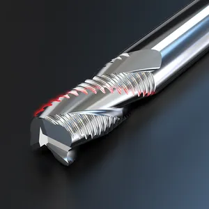 HUHAO Tungsten Fully Ground Double Flutes Milling Cutter Smooth Cutting Spiral End Mill CNC Cutting Tools