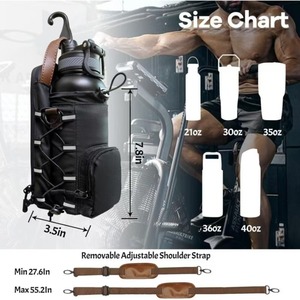 Fitness Magnetic Water Bottle Bag With Phone Key Pocket For Gym Workout <b>Black</b> - Product Image 3