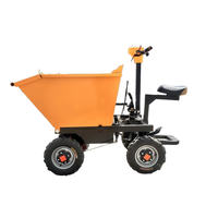Chariot électrique à quatre roues personnalisable pour le transport de marchandises, idéal pour les chantiers de construction, les travaux agricoles et le transport de sable, avec moteur garanti 1 an.