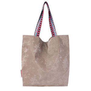 Sac fourre-tout minimaliste écologique en Tyvek avec blocs de couleur et fermeture éclair pour les voyages quotidiens, la plage et le shopping - Toutes saisons - Product Image 3