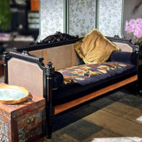 Chaise de canapé en bois massif rétro français pour la décoration intérieure fauteuil en tissu écologique pour salon petit appartement hôtel balcon