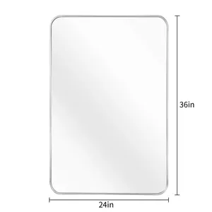 Matériaux de construction Dingguan CM-S0090, miroir mural rectangulaire compact en verre et métal, design Art Déco, haute définition - Product Image 5