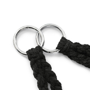 เก้าอี้แขวนแมคราเม่ ทำมือจากเชือกฝ้ายถัก สำหรับใช้ในบ้าน นอกบ้าน ระเบียง สวนหลังบ้าน - Product Image 3