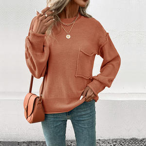 2025 à manches longues femmes poche conception automne et hiver pull automne et hiver élégant pull en gros Original usine - Product Image 3