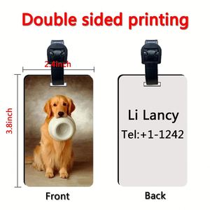 Étiquettes de bagage blanches avec sangle, livraison gratuite, porte-clés vierges en MDF double face pour sublimation - Product Image 5
