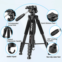 Zomei Q188 Trépied professionnel pour appareil photo reflex numérique et vidéo de 188 cm avec support pour téléphone