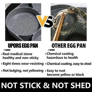 4 lỗ Frying Pan không dính bữa ăn sáng Burger trứng <span class=keywords><strong>Pancake</strong></span> Maker gỗ xử lý y tế đá bốn lỗ Omelet Pan - Product Image 5