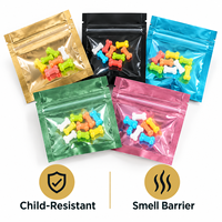 Sacs en Mylar personnalisés imprimés, résistants aux odeurs, à fermeture éclair, résistants aux enfants, pochettes souples au toucher doux, emballages en plastique
